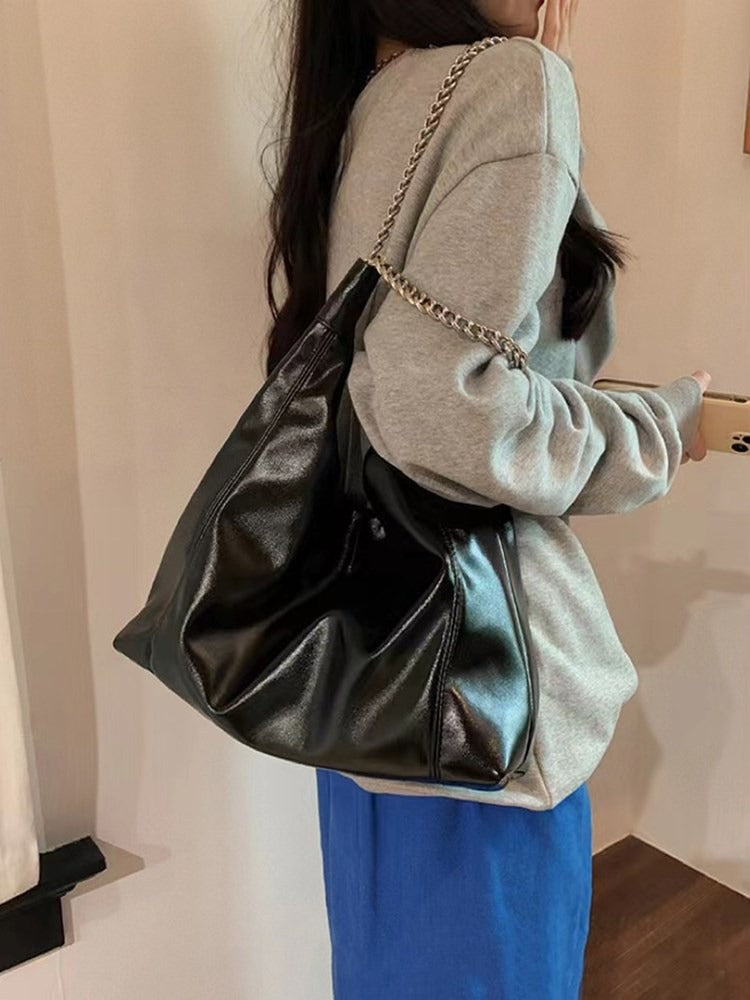Trendy Fresh & Sweet PU Tote – Big Size Everyday Bag - Chain Sling Bag