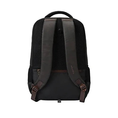 Gear Quantum 3 Anti-Theft Faux Leather Backpack 29L with Raincover – Brown Black