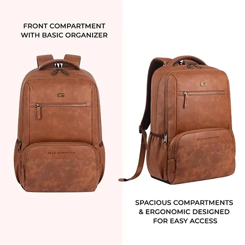 Gear Heritage Faux Leather Laptop Backpack 30L
