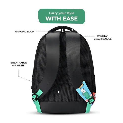 Gear Puffy 17" Backpack – Black-Green