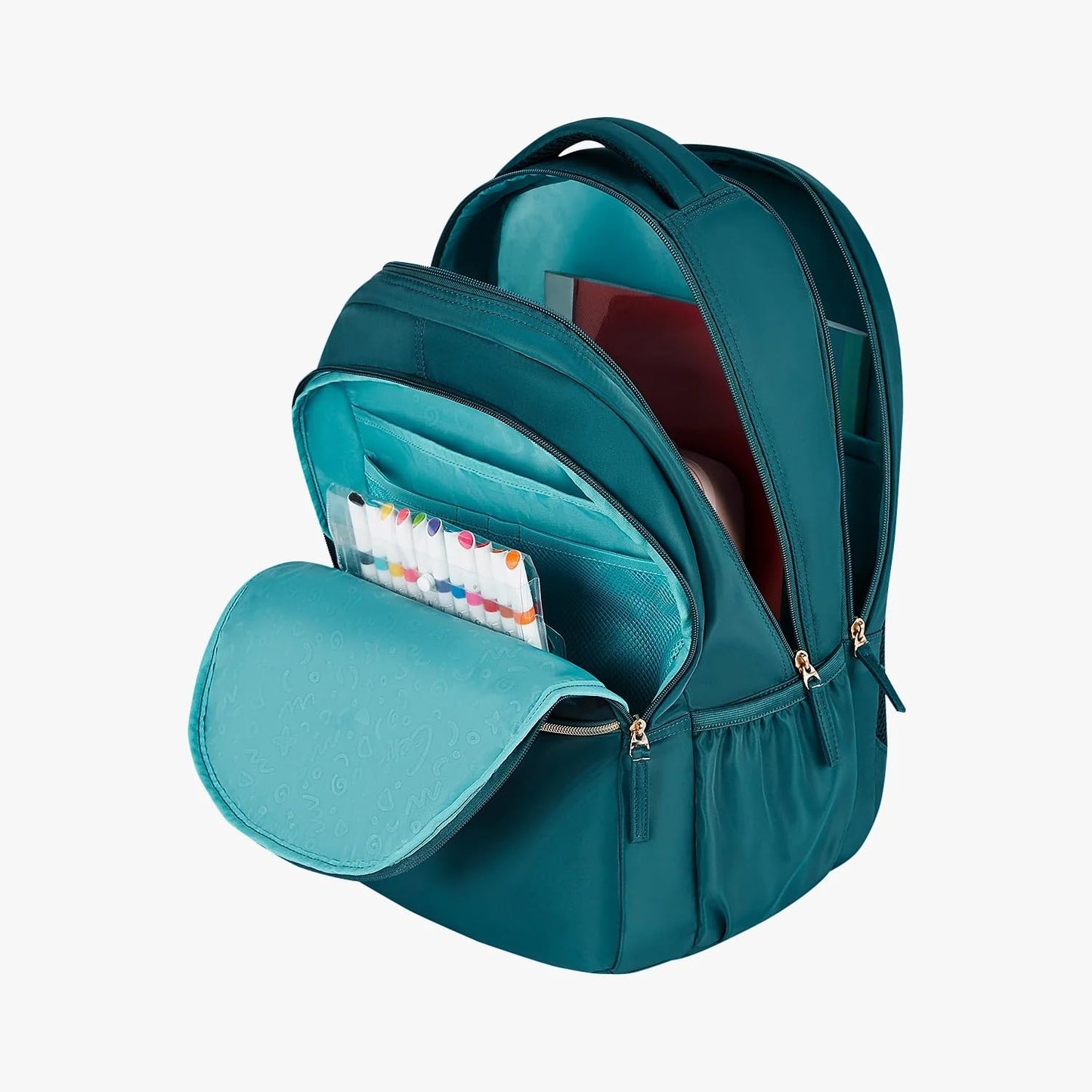 Genie ESTHER School Backpack for Girls |19 In-36 Ltr with Three Compartments, Side Pockets and Light Weight with Padded Shoulders