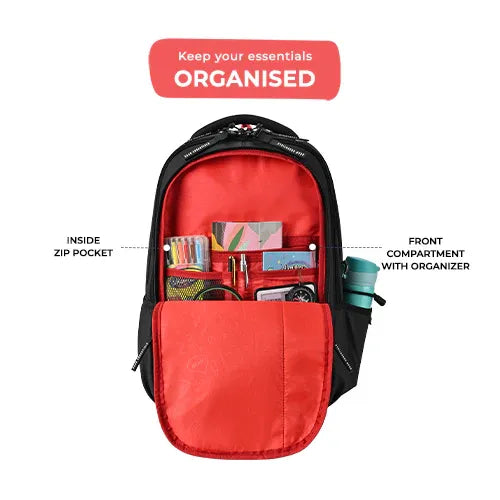 Gear Fiction 35L Casual Backpack with 3 Compartments, Laptop Sleeve & Bottle Holders