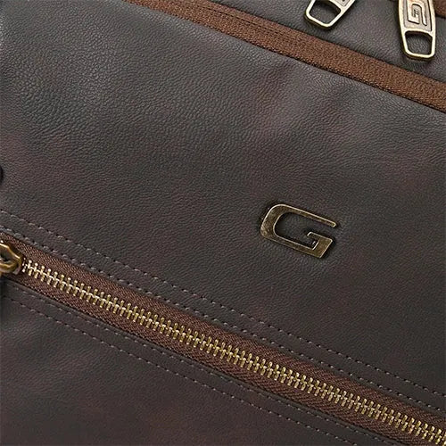Gear Quantum 3 Anti-Theft Faux Leather Backpack 29L with Raincover – Brown Black