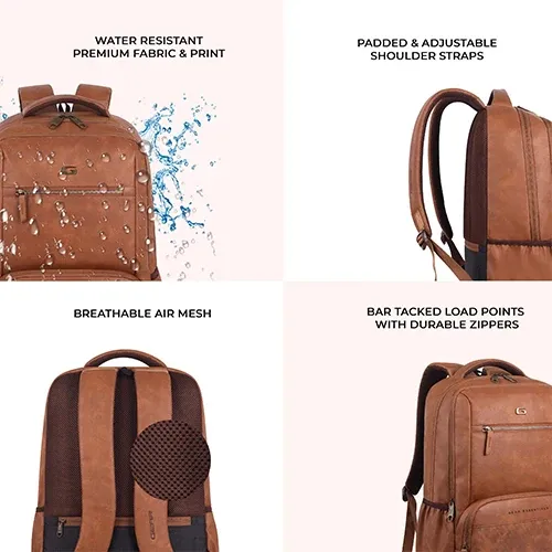 Gear Heritage Faux Leather Laptop Backpack 30L