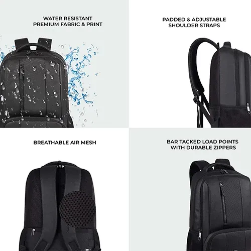 Gear Vault Faux Leather Laptop Backpack 30L