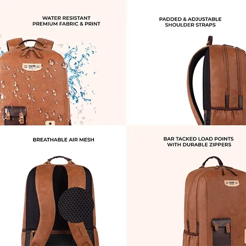 Gear Classic 2 faux leather laptop backpack 31L