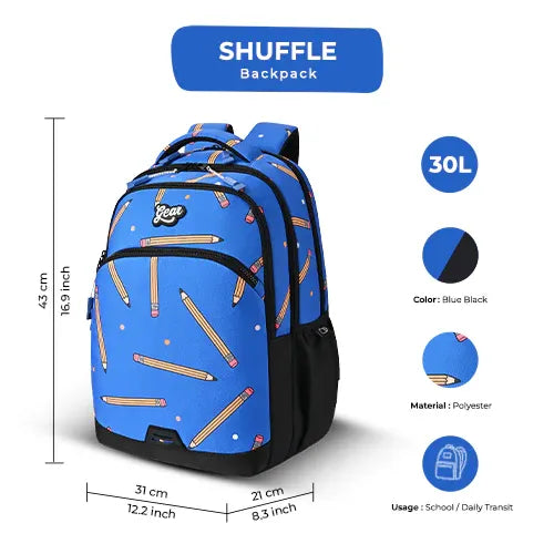 Shuffle 17" Backpack – Blue-Black Gear
