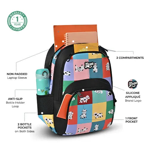 Gear Puffy 17" Backpack – Black-Green