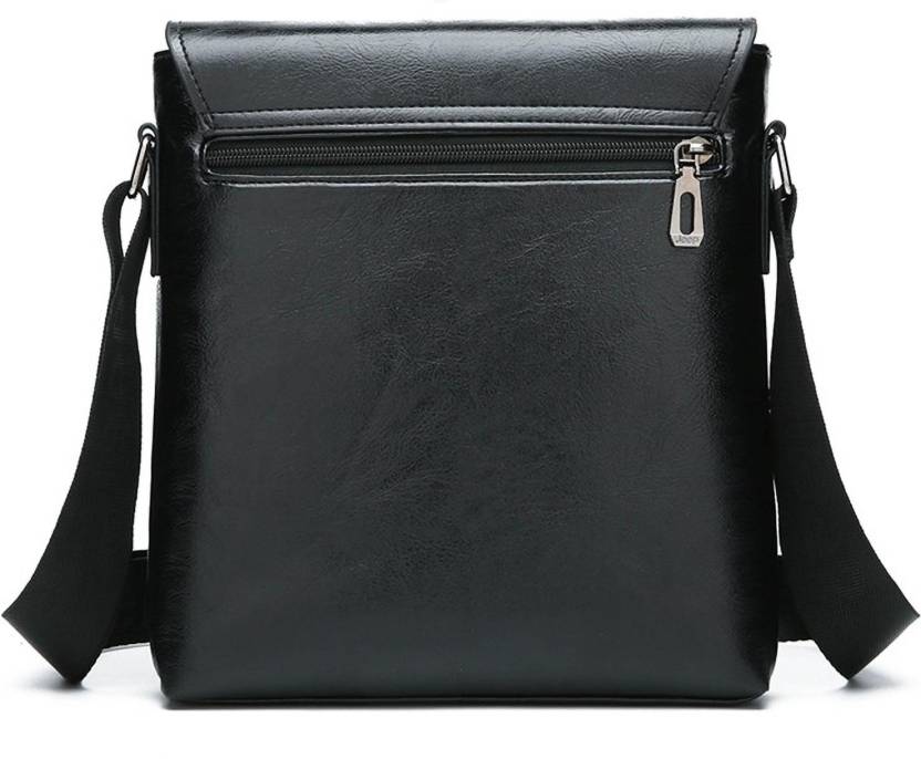 Jeep BULUO Man Leather Messenger Bag Male Cross Body Shoulder Business Bags For Men