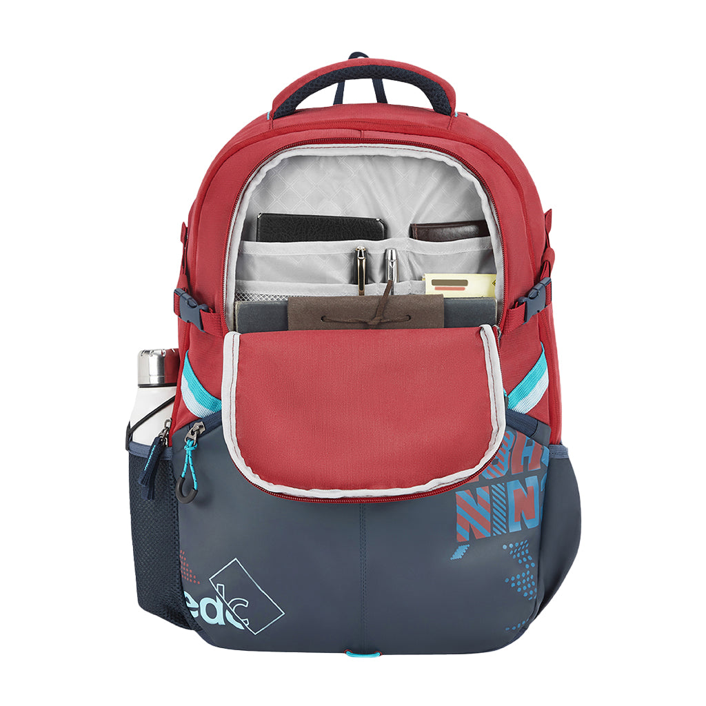 Safari Expand 9 Laptop and Raincover School Backpack - Red