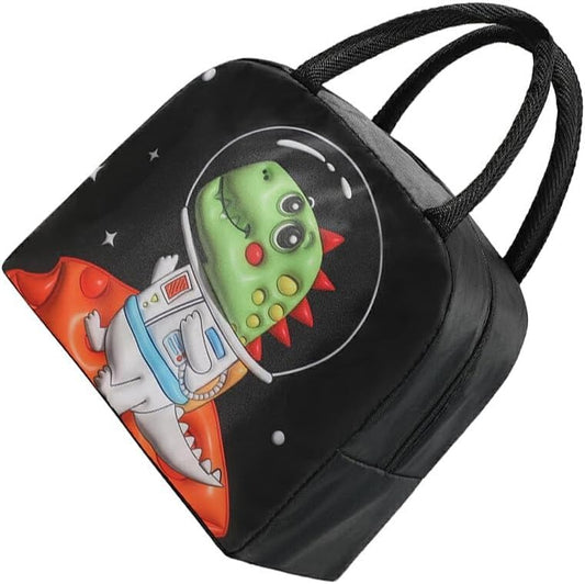 Crackles Cartoon Print Insulated Lunch Box Bag || Men Women and Kids || Bags for School, Picnic, Work, Carry Bag for Lunch Box || Easy Carry Lunch Bag, Random Color and Prints