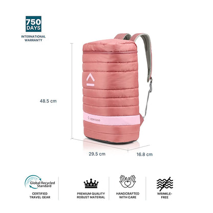 uppercase Large Quilted Laptop (14.6') Backpack (Pink) 2500EBP2PNK