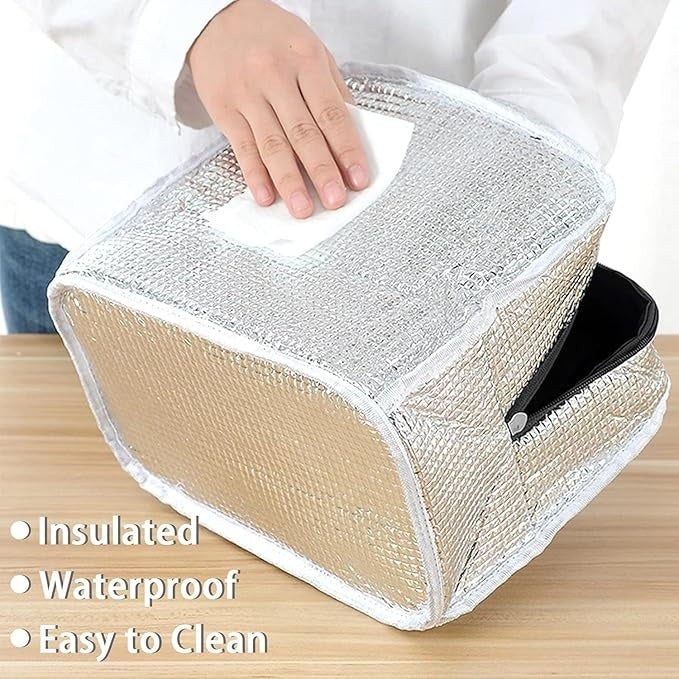 Crackles Cartoon Print Insulated Lunch Box Bag || Men Women and Kids || Bags for School, Picnic, Work, Carry Bag for Lunch Box || Easy Carry Lunch Bag, Random Color and Prints