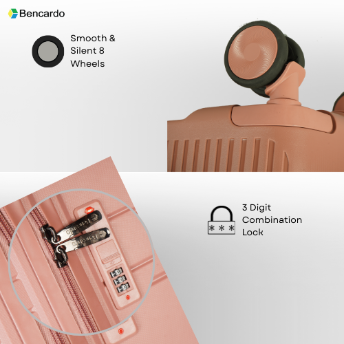 Bencardo Lotus Hard-Shell Travel Luggage Set (20/24/28) | Elegant & Durable