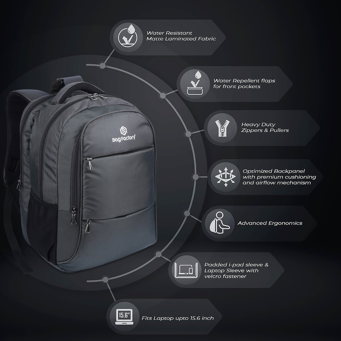 Bag factory Drake 01 Laptop Backpack