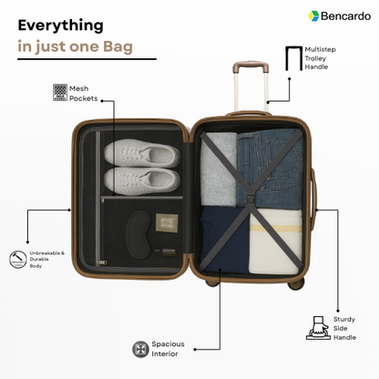 Bencardo Waves Hard-Shell 3Pc Travel Luggage Set | Durable, Stylish & Secure
