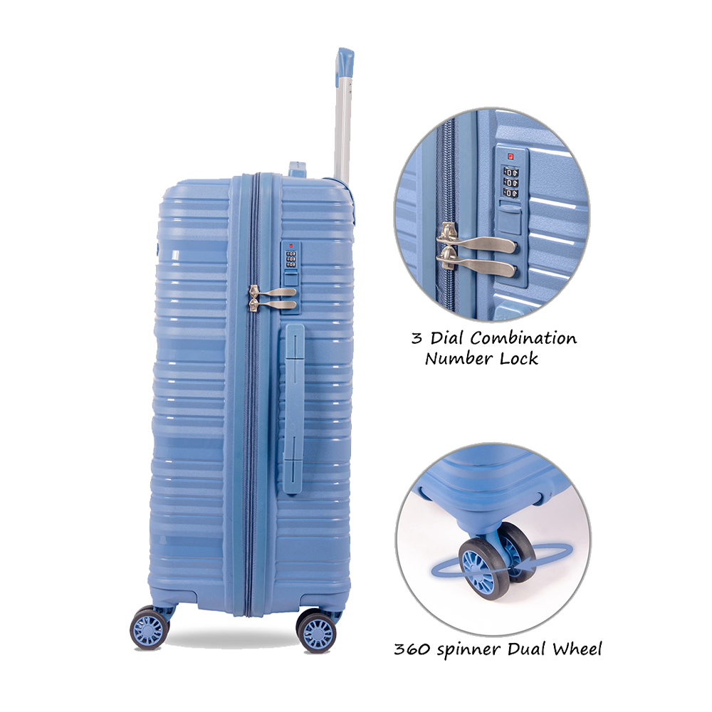 Matrix 2-Piece Trolley Luggage Set – Olive Green & Ocean Blue VIP