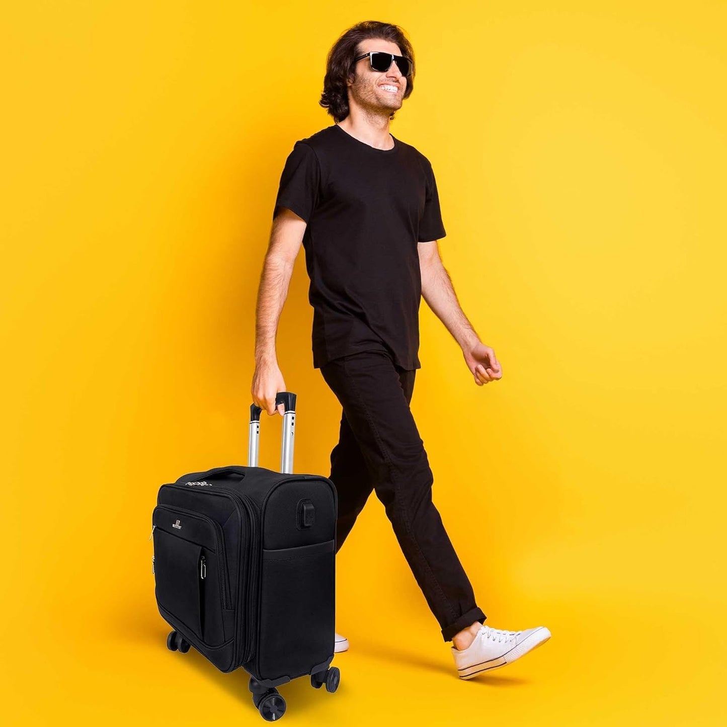 Overnighter Laptop Trolley Bag | Overnighter Laptop Roller Case | Cabin Luggage | Overnight Business Trolley Bag | Cabin Overnighter Pilot Trolley