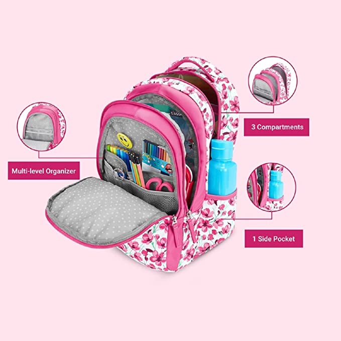 Genie Camellia 17" School Backpack - Pink