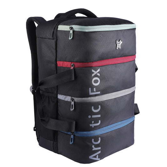 Arctic Fox Rainbow Duffel Bag with Multiple Compartments, Black