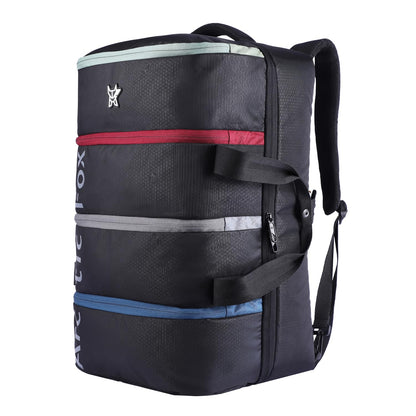 Arctic Fox Rainbow Duffel Bag with Multiple Compartments, Black