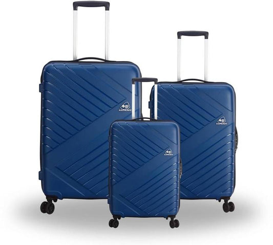 Hard Body Set of 3 Luggage 4 Wheels - Kamiliant Kam-Wayfarer Set of 3 Trolley Bags 55 Cm, 68 Cm &amp; 75 Cm 4W Spinner - Navy Blue
