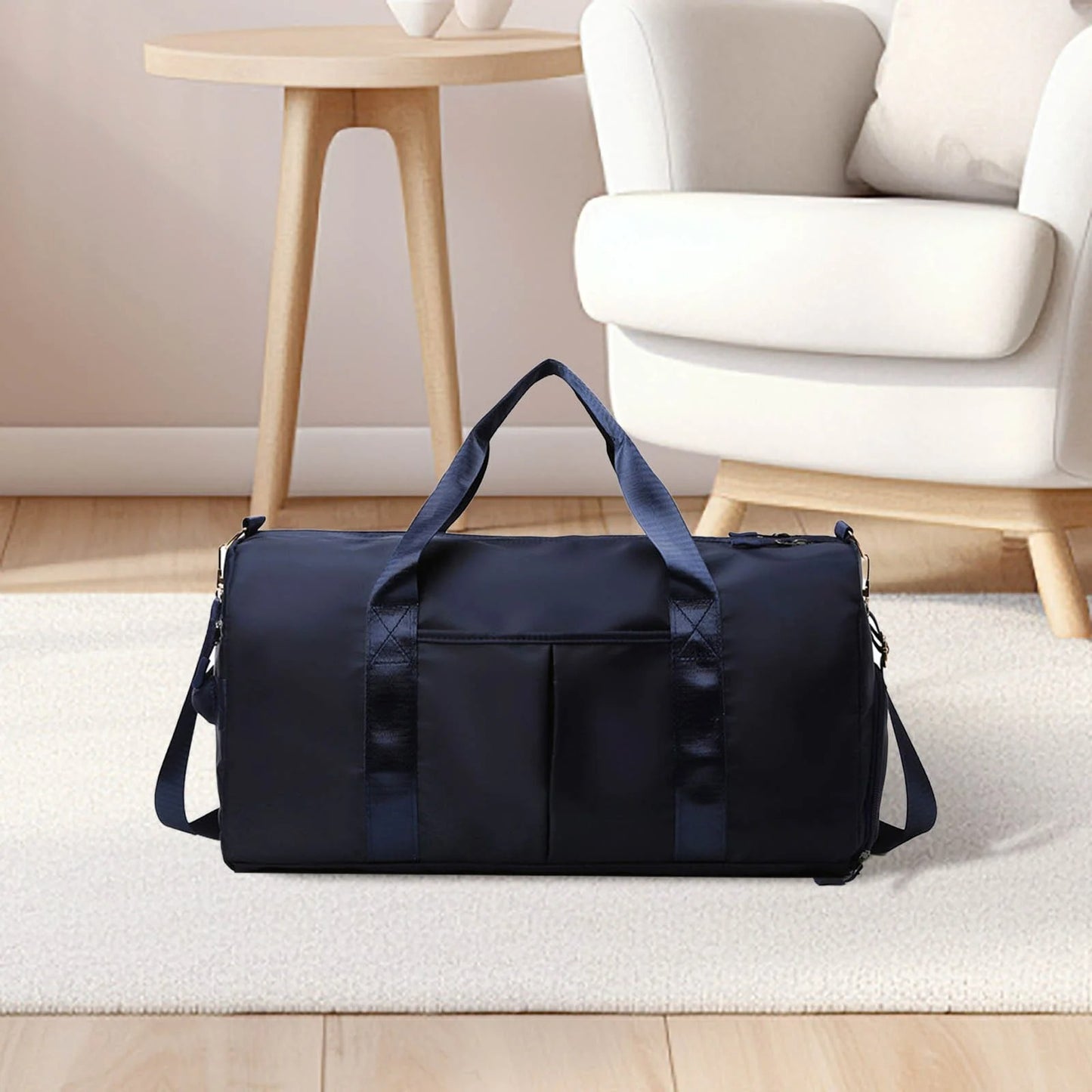 Gym duffel bag, sports bag, Travel duffle with shoe compartment, wet dry gym bag, waterproof gym bag, fitness travel bag
