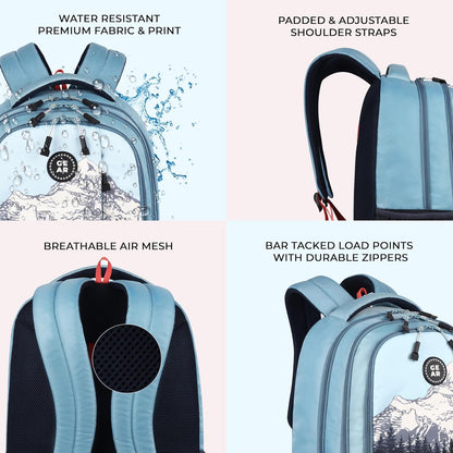 Gear Alpine 39L Large Water Resistant School Bag ||  Stylish, Lightweight & Spacious for Everyday Use