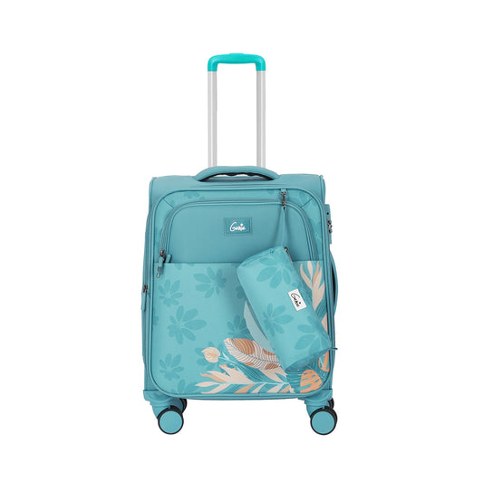 Genie Bloom Soft Luggage Set of 3 Pcs - Teal