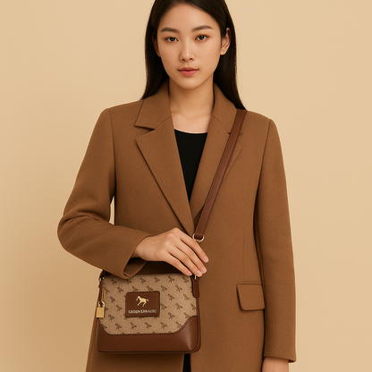 Women’s PU Leather Crossbody Bag – Lightweight Shoulder Handbag with Adjustable Strap & Zipper