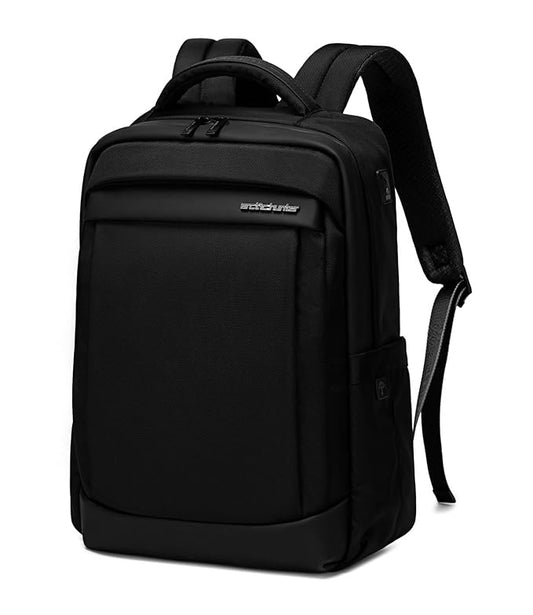 Medium 21 L Laptop Backpack B00478 Slim Light-weight Anti-theft 15.6" Laptop Bag for Business College  (Black)