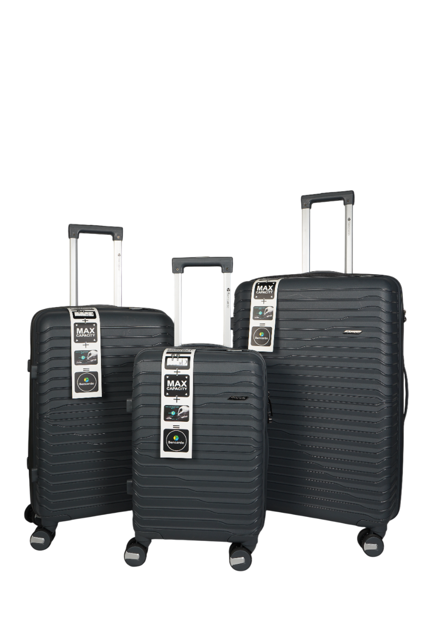 Bencardo Waves Hard-Shell 3Pc Travel Luggage Set | Durable, Stylish & Secure