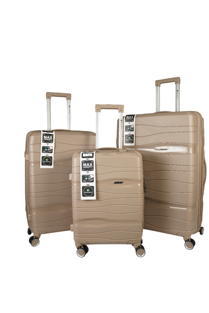 Bencardo SWISS 3Pc Hard-Shell Travel Luggage Set | Anti-Theft Zipper | Combination Lock