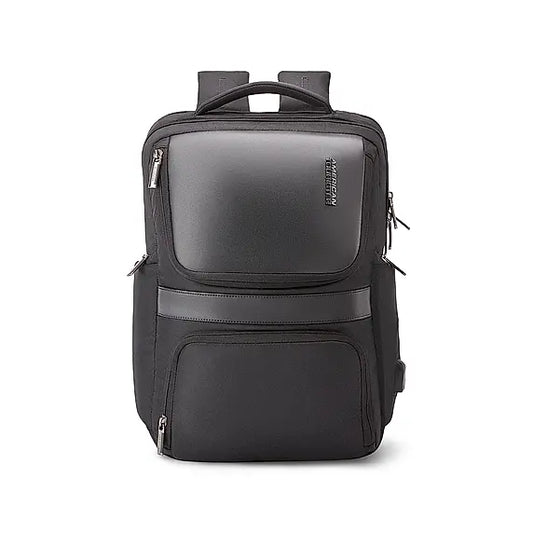 American Tourister Rubio Polyester Zip Closure Laptop Backpack (BLACK, FREE SIZE)