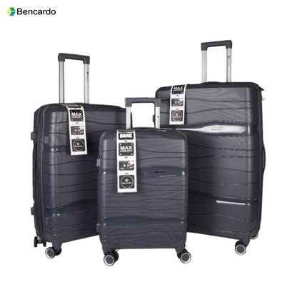 Bencardo SWISS 3Pc Hard-Shell Travel Luggage Set | Anti-Theft Zipper | Combination Lock
