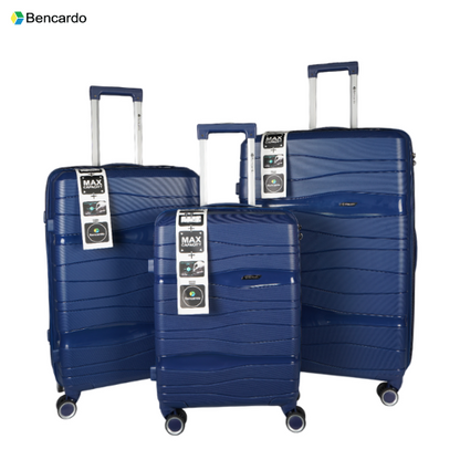 Bencardo SWISS 3Pc Hard-Shell Travel Luggage Set | Anti-Theft Zipper | Combination Lock