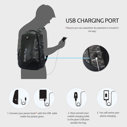Arctic Fox New Anti-Theft Alarm Black Laptop bag and Backpack