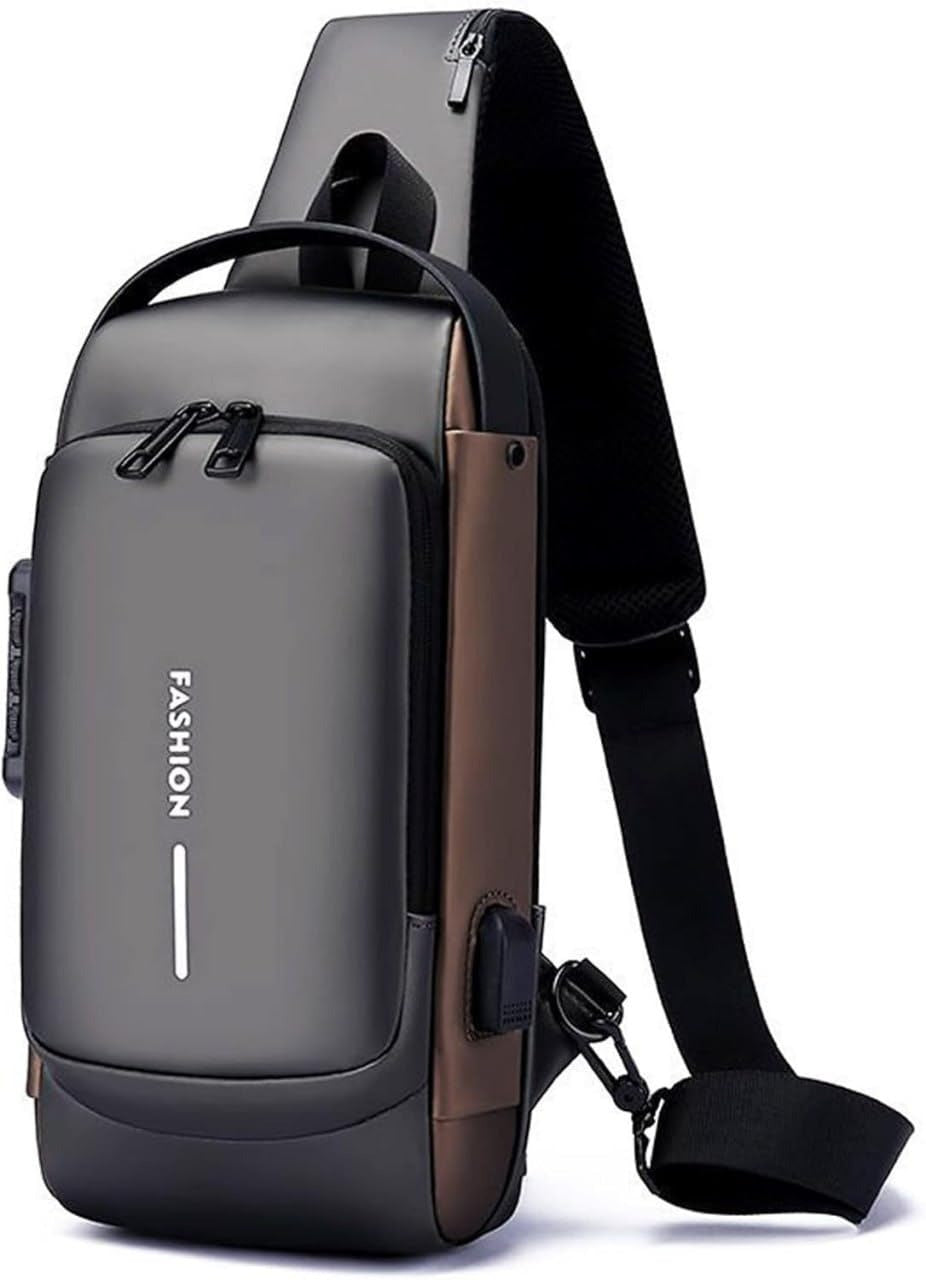 Waterproof Anti-Theft Sling Bag with USB Charging Port – Unisex Crossbody Chest Backpack | ANTI THEFT CHEST POUCH