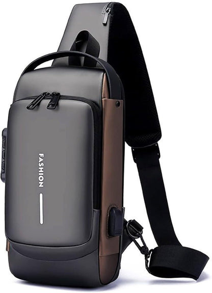 Waterproof Anti-Theft Sling Bag with USB Charging Port – Unisex Crossbody Chest Backpack | ANTI THEFT CHEST POUCH