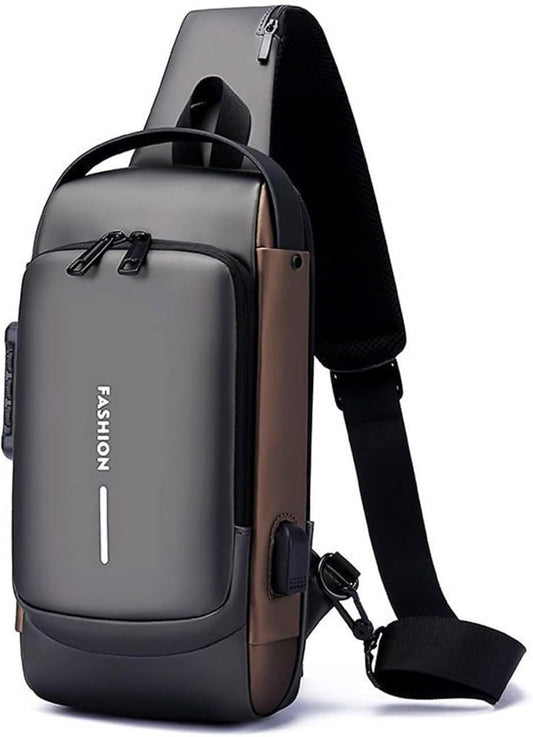 Waterproof Anti-Theft Sling Bag with USB Charging Port – Unisex Crossbody Chest Backpack | ANTI THEFT CHEST POUCH