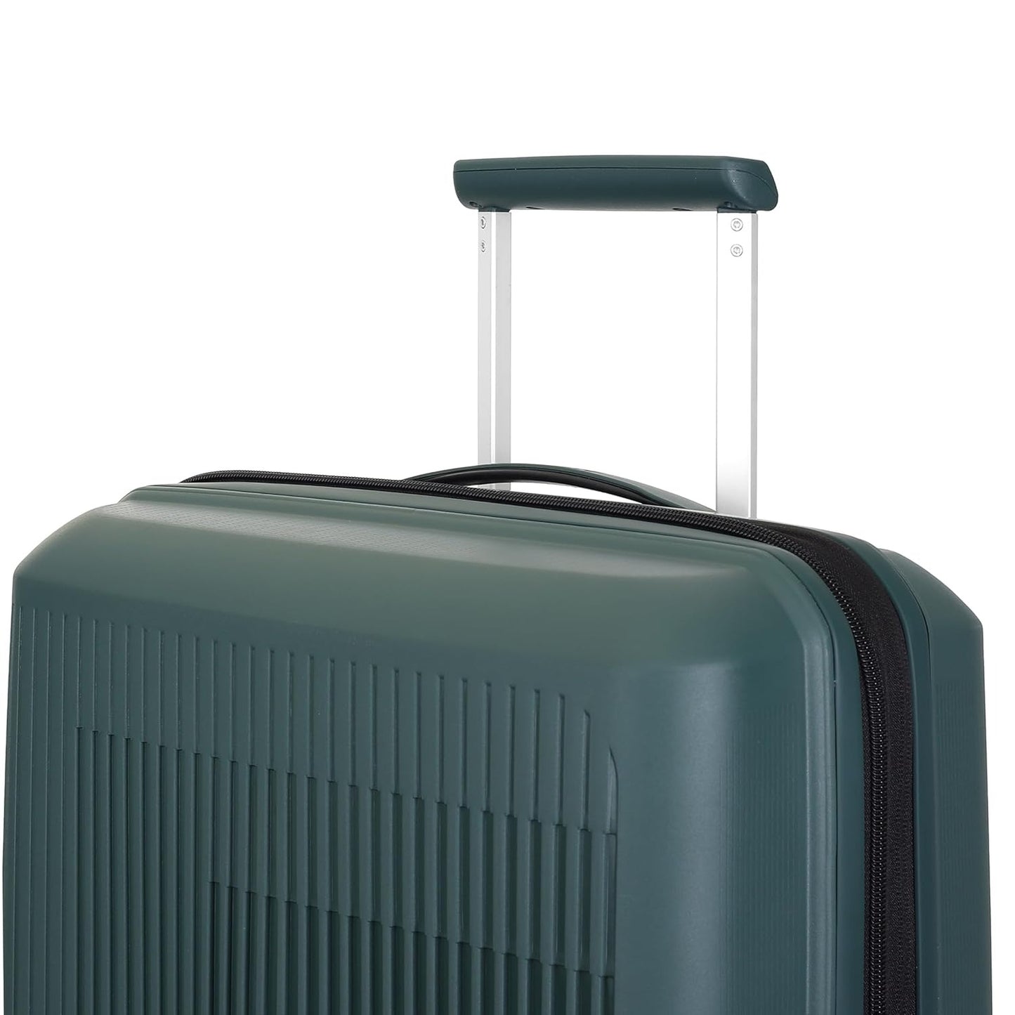 American Tourister Aerostep SL 67 CM Hard Shell 8 Spinner Wheel,Expander & Recessed TSA Lock Check-in Trolley Bag for Travel|Medium PP Suitcase with Double Zipper,Flexi Packing Straps For Unisex-Green