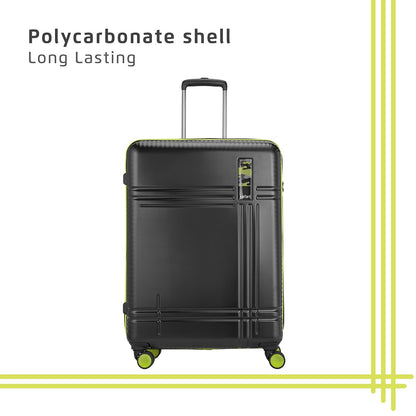 Safari Zany 24" Black Polycarbonate Cabin Trolley – Lightweight Hard Shell with TSA Lock & 8 Spinner Wheels