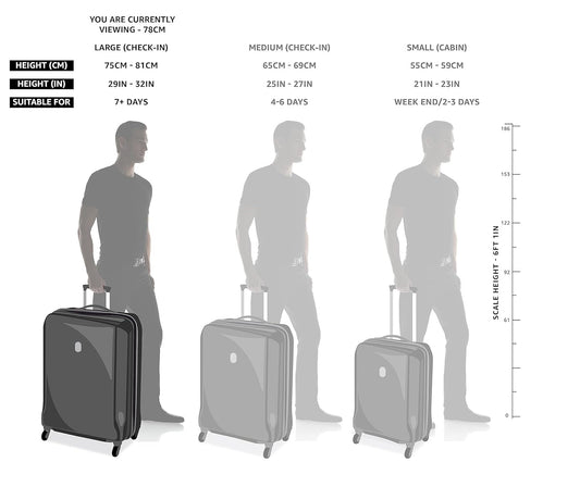 Safari Zany 24" Black Polycarbonate Cabin Trolley – Lightweight Hard Shell with TSA Lock & 8 Spinner Wheels