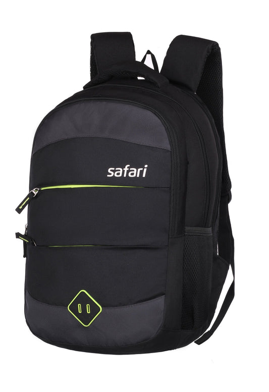 Safari Trixy Pro 32L Backpack – Multi-Pocket Polyester Bag for Men & Women (Black, 2 Compartments)