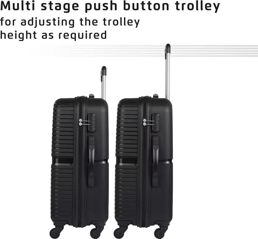 Safari Set of 3 Trolley Bags – Hard-Shell Luggage with 4 Wheels & 3-Dial Number Lock (5-Year Warranty)
