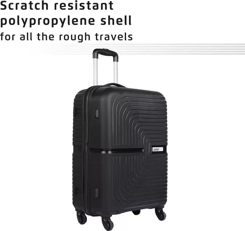 Safari Set of 3 Trolley Bags – Hard-Shell Luggage with 4 Wheels & 3-Dial Number Lock (5-Year Warranty)