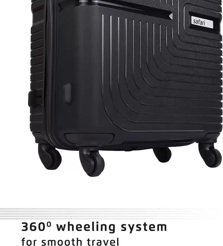 Safari Set of 3 Trolley Bags – Hard-Shell Luggage with 4 Wheels & 3-Dial Number Lock (5-Year Warranty)