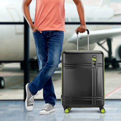Safari Zany 24" Black Polycarbonate Cabin Trolley – Lightweight Hard Shell with TSA Lock & 8 Spinner Wheels