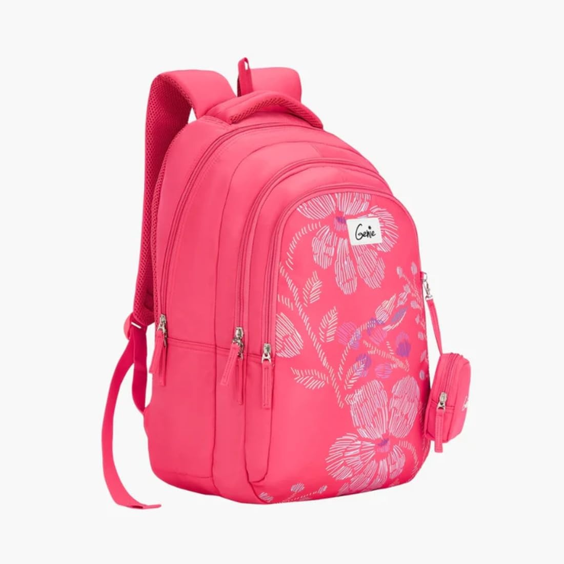 Genie Sprinkle 36L Pink 4 Compartment School Backpack With Premium Fabric