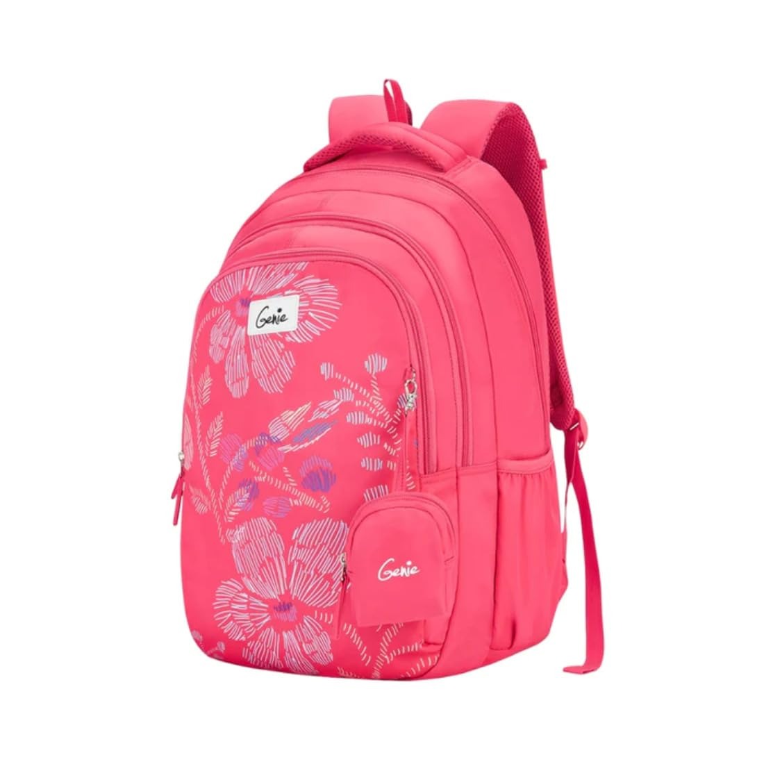 Genie Sprinkle 36L Pink 4 Compartment School Backpack With Premium Fabric